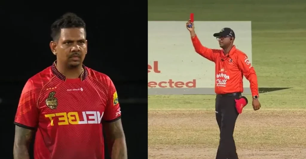 Sunil Narine becomes first recipient of slow-overs red card