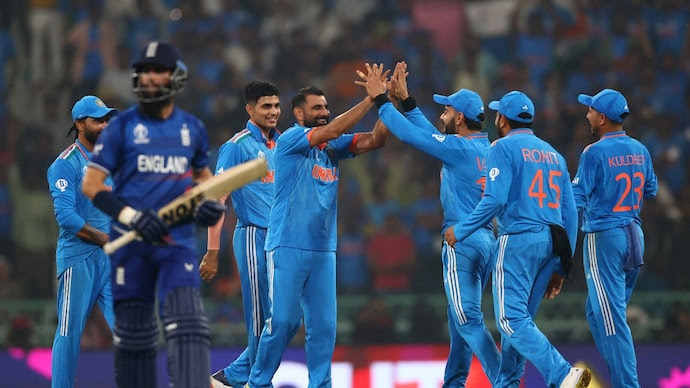 India vs England Highlights Cricket World Cup 2023: India beat England by 100 runs, extend winning streak to six