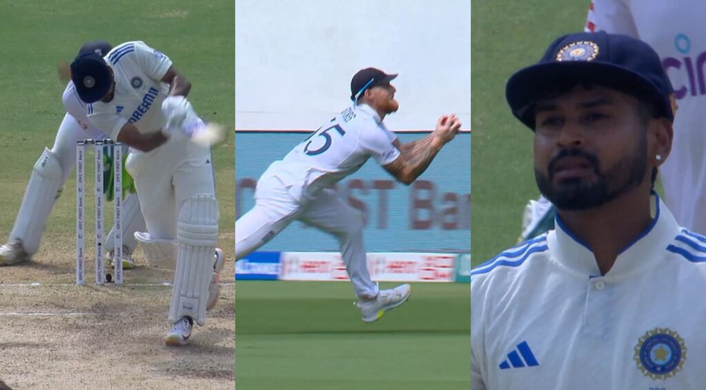 England skipper Ben Stokes takes a sensational backward running catch to dismiss India’s Shreyas Iyer