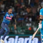 Jeffrey Vandersay's six-wicket haul helps Sri Lanka beat India by 32 runs