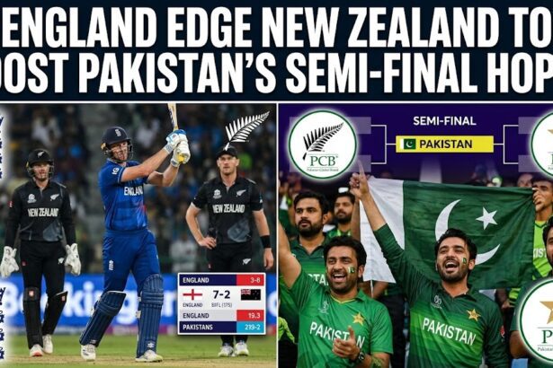 Will Jacks hitting a boundary during England's winning chase against New Zealand in the 2026 T20 World Cup.