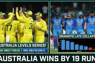 Georgia Voll and Beth Mooney batting together for Australia against India.