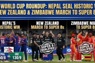 Dipendra Singh Airee celebrating his half-century for Nepal at the Wankhede Stadium.