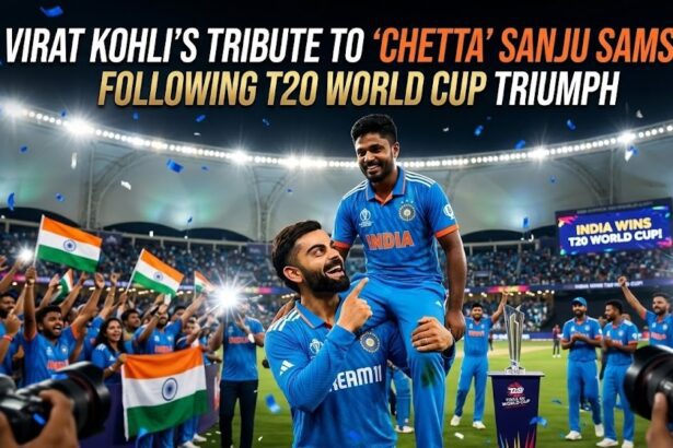 Sanju Samson receiving the Player of the Tournament award at the 2026 T20 World Cup final.