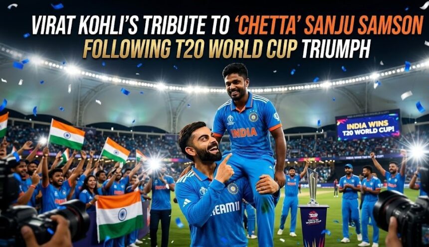 Sanju Samson receiving the Player of the Tournament award at the 2026 T20 World Cup final.