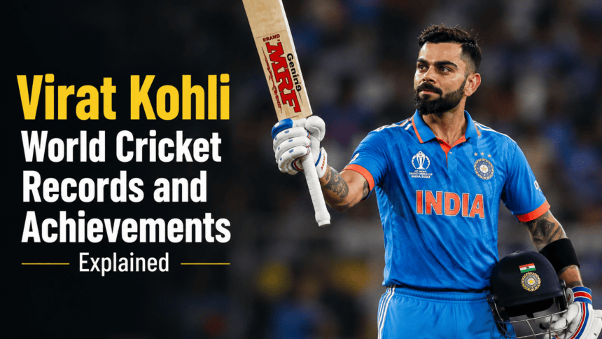 Virat Kohli celebrating an ODI century with his bat and helmet raised in the air.